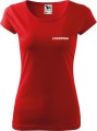 Koszulka medyczna damska PURE kolor czerwony nadruk Logopeda 01 AlleKoszulki Odzież medyczna.jpg