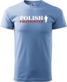 Koszulka dla strażaka z nadrukiem Polish Firefighter kolor błękitny