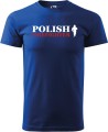 Koszulka dla strażaka z nadrukiem Polish Firefighter kolor chabrowy