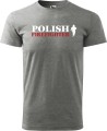 Koszulka dla strażaka z nadrukiem Polish Firefighter kolor szary