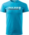 Koszulka dla strażaka z nadrukiem Polish Firefighter kolor turkusowy