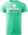 Koszulka dla strażaka z nadrukiem Polish Firefighter aradena kolor miętowy