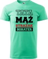 Koszulka dla strażaka na prezent Tata Mąż Bohater Strażak kolor miętowy