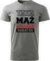 Koszulka dla strażaka na prezent Tata Mąż Bohater Strażak kolor szary