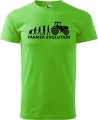 Koszulka dla rolnika z zabawnym nadrukiem Farmer Evolution. Kolor Green Apple.