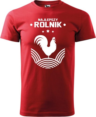 Koszulka dla rolnika z nadrukiem Najlepszy Rolnik Kolor czerwony