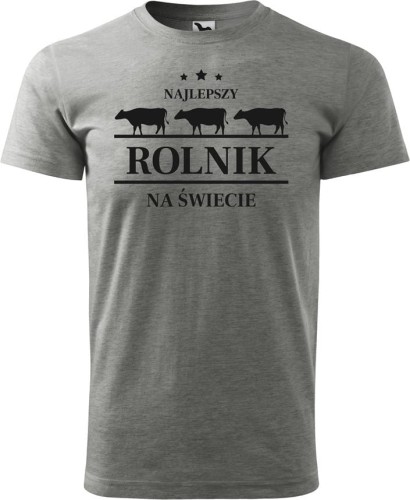 Koszulka dla rolnika z nadrukiem Najlepszy rolnik na świecie kolor szary