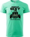 Zabawna koszulka dla rolnika Nienawidzę być Sexy ale jestem rolnikiem więc nic na to nie poradzę. Kolor miętowy.
