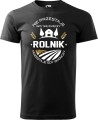Koszulka dla rolnika z zabawnym nadrukiem rolnik przestaje gdy skończy kolor czarny