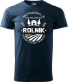 Koszulka dla rolnika z zabawnym nadrukiem rolnik przestaje gdy skończy kolor granatowy