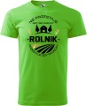 Koszulka dla rolnika z zabawnym nadrukiem rolnik przestaje gdy skończy kolor green apple