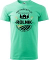 Koszulka dla rolnika z zabawnym nadrukiem rolnik przestaje gdy skończy kolor miętowy