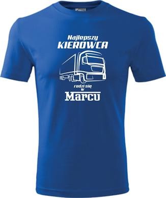 Koszulka męska kolor chaber nadruk Najlepszy Kierowca rodzi się w Marcu AlleKoszulki Kierowca.jpg