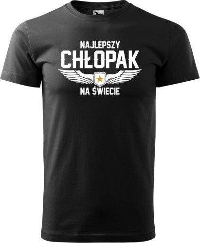 Najlepszy Chłopak na Świecie koszulka męska allekoszulki prezent dzień chłopaka walentynki czarna.jpg