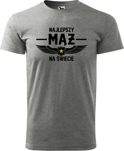 Najlepszy Mąż na Świecie koszulka męska allekoszulki prezent dzień chłopaka walentynki szary.jpg