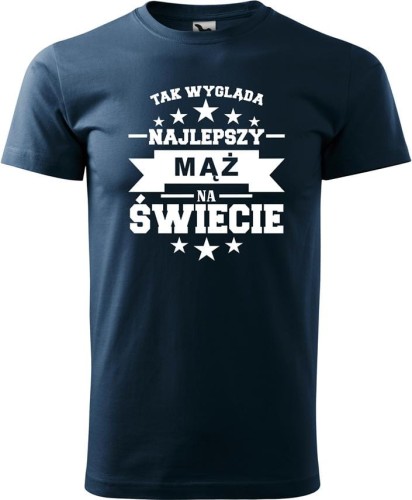 Wak wygląda Najlepszy Mąż koszulka męska allekoszulki prezent dzień chłopaka walentynki granat.jpg