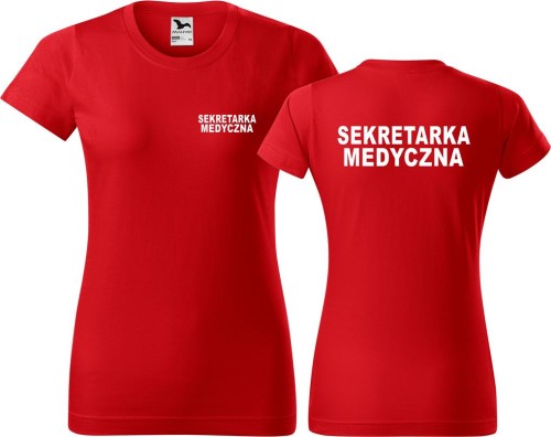 Sekretarka medyczna 03 damska koszulka medyczna allekoszulki allemedyczne czerwony.jpg