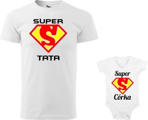 Zestaw koszulka i body "Super Tata Super Córka"