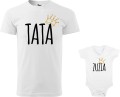 Zestaw koszulka męska i body nadruk Tata + imię dziecka 1 kolor biały AlleKoszulki Dzień Taty.jpg