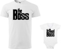 Zestaw koszulka męska i body nadruk The Boss Real Boss kolor biały AlleKoszulki Dzień Taty.jpg