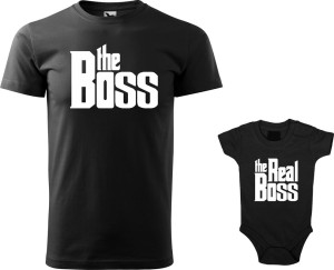 Zestaw koszulka i body "The Boss The Real Boss"