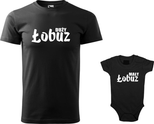 Zesta koszulka męska i body nadruk Duży Łobuz Mały Łobuz 02 kolor czarny AlleKoszulki Dzień Taty.jpg