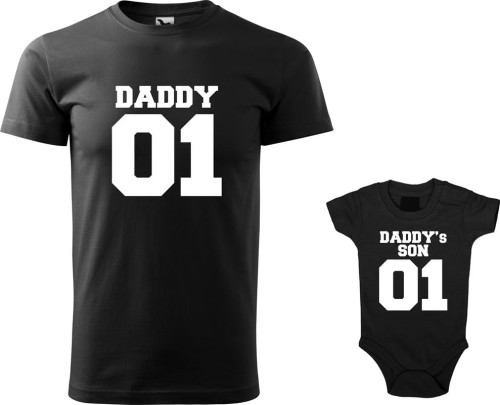 Zesta koszulka męska i body nadruk Daddy Daddy's son 01 kolor czarny AlleKoszulki Dzień Taty.jpg