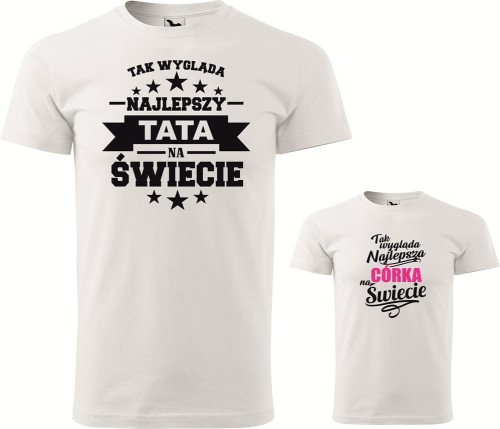 Tak wygląda najlepszy Tata Najlepsza Córka na Świecie koszulka męska allekoszulki tshirt biała prezent na dzień taty zestaw koszulki dziecięce.jpg