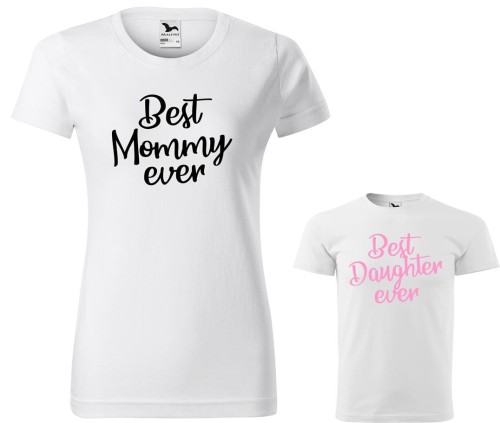 Best Mommy Doughter ever koszulka damska dziecięca allekoszulki biała.jpg