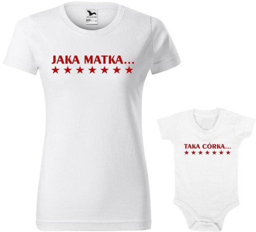 Jaka Matka taka Córka koszulka damska body allekoszulki biala.jpg