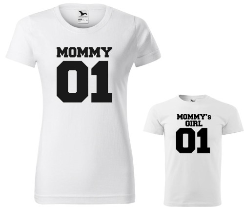 Mommy Mommy`s Girl koszulka damska dziecięca allekoszulki biała.jpg