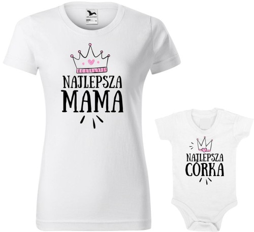 Najlepsza Mama Córka koszulka damska body allekoszulki biała.jpg