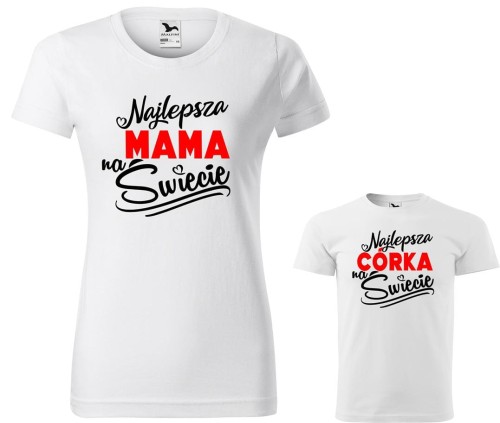 Najlepsza Mama Córka na Świecie 02 koszulka damska dziecięca allekoszulki biała.jpg