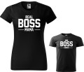 Real Boss Mama Mini Boss Córka koszulka damska dziecięca allekoszulki czarna.jpg