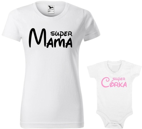 Super Mama Córka koszulka damska body allekoszulki biała (Copy).jpg