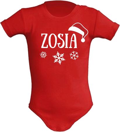 Body Dziecięce Święta Imię super prezent na Święta pod Choinkę Mikołaja czerwone.jpg