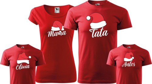 Zestaw rodzinny Święta 02 Imię Mam Tata Dzieci koszulki super prezent na Święta czerwony (Copy).jpg