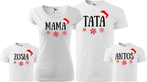 Koszulki świąteczne dla rodziny 2 + 2 RODZICE DZIECI