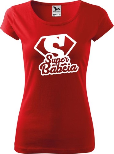Super Babcia 01 koszulka damska pure allekoszulki prezent na dzień babci czerwony.jpg
