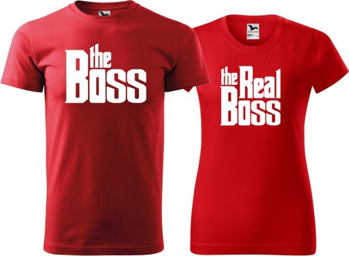 The Real Boss Loading damska męska koszulka allekoszulki allekoszulkipl zestaw dla par czerwony.jpg