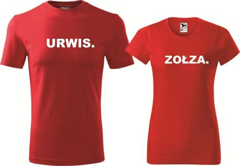 Zestaw koszulek dla PAR kolor czerwony Zołza Urwis 04 AlleKoszulki Walentynki Święta Urodziny.jpg