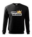 Bluza dla dziadka z nadrukiem Super Dziadek korona prezent na dzień dziadka kolor czarny