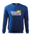 Bluza dla dziadka z nadrukiem Super Dziadek korona prezent na dzień dziadka kolor chabrowy