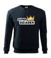 Bluza dla dziadka z nadrukiem Super Dziadek korona prezent na dzień dziadka kolor granatowy