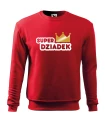 Bluza dla dziadka z nadrukiem Super Dziadek korona prezent na dzień dziadka kolor czerwony