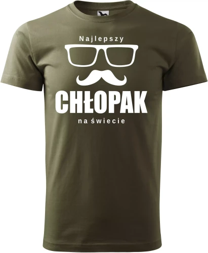 AnyConv.com__Najlepszy Chłopak na świecie Wąsy męska koszulka prezent na walentynki dzień chłopaka urodziny khaki.webp