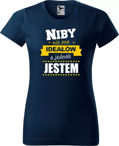 AnyConv.com__Niby nie ma Ideałów a jednak damska koszulka prezent na walentynki dzień kobiet urodziny granat.webp