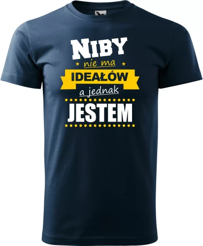 AnyConv.com__Niby nie ma Ideałów a jednak męska koszulka prezent na walentynki dzień chłopaka urodziny granat.webp