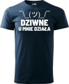 Koszulka dla programisty z zabawnym nadrukiem Dziwne u mnie działa kolor granatowy