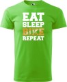 Koszulka dla rowerzysty z nadrukiem Eat Sleep Bike Repeat kolor green apple